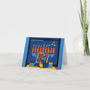 Cartão De Festividades Modern Hanukkah Lamp