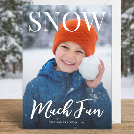 Cartão De Festividades Modern Happy Holidays winter Photo Holiday 