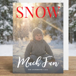 Cartão De Festividades Modern Happy Holidays winter Photo Holiday 