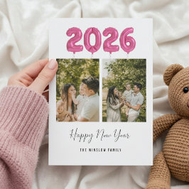 Cartão De Festividades Modern Happy New Year Photo Collage 2026 | Elegant