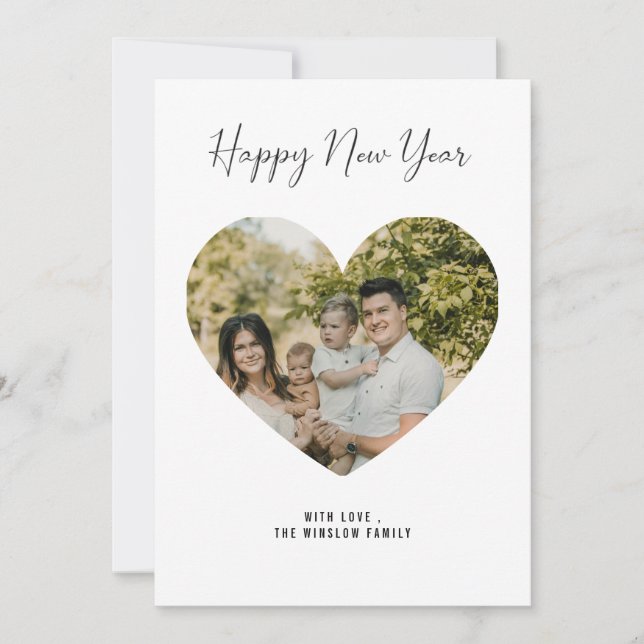 Cartão De Festividades Modern Happy New Year Photo Collage Card | Elegant (Frente)