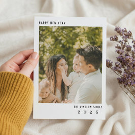 Cartão De Festividades Modern Happy New Year Photo Collage Card | Elegant