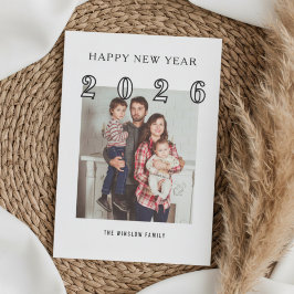 Cartão De Festividades Modern Happy New Year Photo Collage Card | Elegant