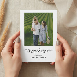 Cartão De Festividades Modern Happy New Year Photo Collage Card | Elegant