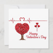 Modern Heart Tree Valentine's Day Greeting Card