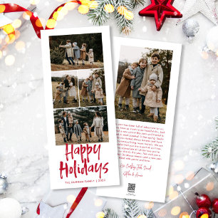 Cartão De Festividades Modern Lettering Cinco Fotos Finas Felizes