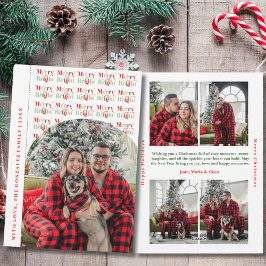 Cartão De Festividades Modern Merry and Bright Arch Photo Christmas