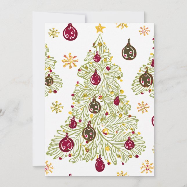 Cartão De Festividades Modern minimal hand drawn Christmas New year card (Frente)