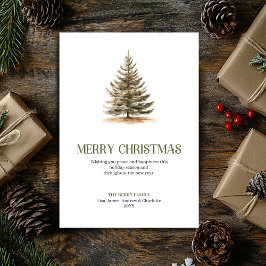 Cartão De Festividades Modern Neutral Christmas Tree Elegant Typography