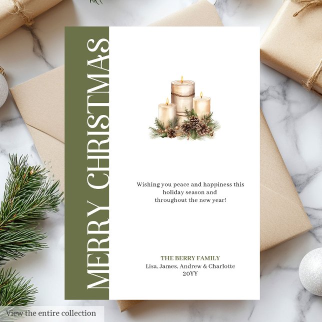 Cartão De Festividades Modern Neutral Tones Christmas Greeting Card (Modern Neutral Tones Christmas Greeting Card)