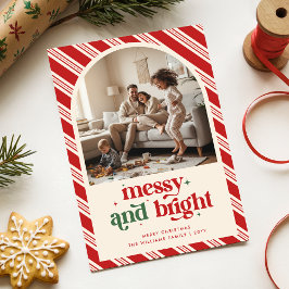 Cartão De Festividades Modern Playful Funny Family Kids Photo Christmas