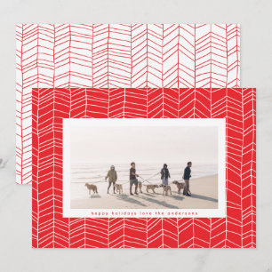 Cartão De Festividades Modern Red Christmas Candy Cane Photo