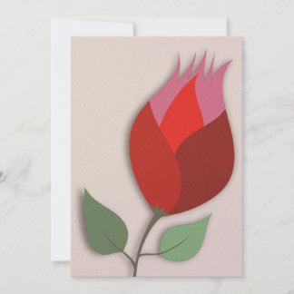 Cartão De Festividades Modern Red Tulip Paper Cutout Art Blank Note