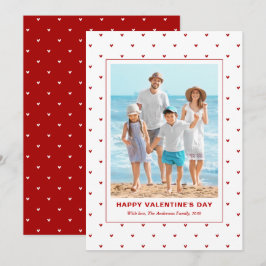 Cartão De Festividades Modern Simple Red Hearts Photo Valentines Day
