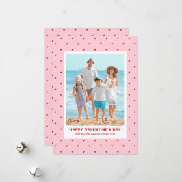 Cartão De Festividades Modern Simple Red Pink Hearts Photo Valentines Day
