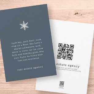 Cartão De Festividades Modern Snowflake Real Estate Business