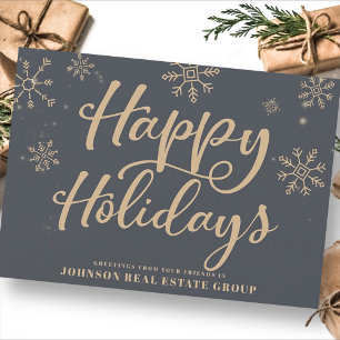 Cartão De Festividades Modern Snowflakes   Holiday Greetings