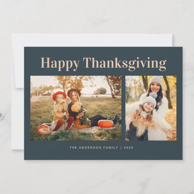 Cartão De Festividades Modern Text Fall Happy Thanksgiving Photo  (Frente)