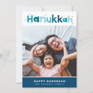 Cartão De Festividades MODERN TYPOGRAPHY retrato fotográfico colorido e 