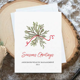 Cartão De Festividades Modern Winter greenery Corporate