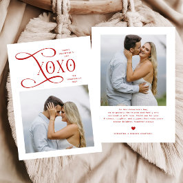 Cartão De Festividades Modern XOXO Couples Photo Happy Valentines Day
