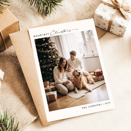 Cartão De Festividades Moderna Família Mais Alegre Natal Com Foto De Cach