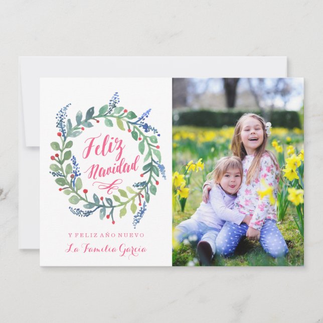 Cartão De Festividades Moderna Feliz Navidad | Tarjeta De Navidad (Frente)