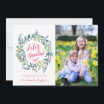 Cartão De Festividades Moderna Feliz Navidad | Tarjeta De Navidad<br><div class="desc">Fotografía do la do engodo do moderna de Tarjeta. Foto lugar do una do EL de texto y do acuarela y do en dos pintadas do de flores da corona do una do tiene do tarjeta do La.</div>