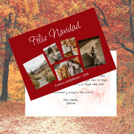 Cartão De Festividades Moderna Navideña con Collage de Fotos