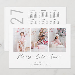 Cartão De Festividades Moderno 3 Foto 2025 Calendário Feliz Natal