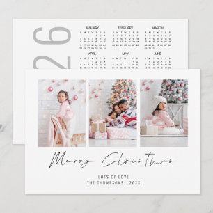 Cartão De Festividades Moderno 3 Foto 2026 Calendário Feliz Natal
