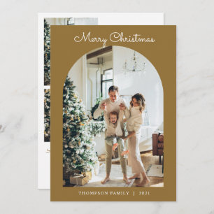 Cartão De Festividades Moderno 5 Foto Dourada Marcha de Natal 2