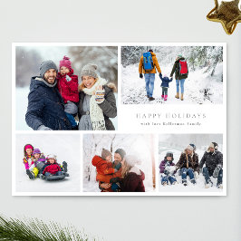 Cartão De Festividades moderno 6 multi-foto Collage feliz natal