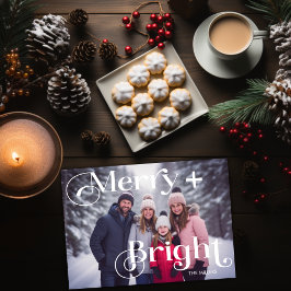 Cartão De Festividades Moderno Alegre e Brilhante Minimalista 1 Foto Colo