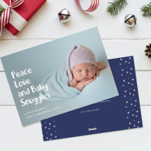 Moderno Amor Paz Bebê Fofo Primeiro Natal Foto