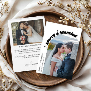 Cartão De Festividades Moderno Arco Merry & Married Natal Fuga Romântica