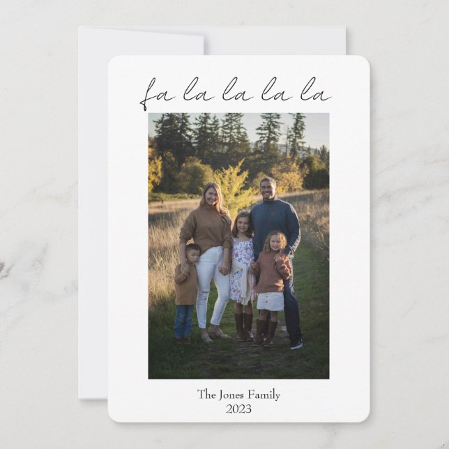 Cartão De Festividades moderno b + w falalala (Frente)