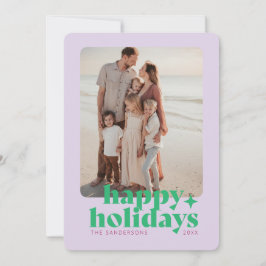 Cartão De Festividades Moderno Bold Foto Lavanda Roxo Gráfico