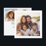 Cartão De Festividades Moderno, Borda Branca Minimalista com 3 Fotos Tota<br><div class="desc">Um design simples que inclui 1 foto na frente em um design de galeria com uma borda branca. A parte de trás inclui mais 2 fotos e um espaço para uma saudação de feriado. Uma ótima maneira de exibir suas fotos quadradas da sua conta online. Adicione uma foto quadrada para...</div>