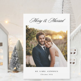 Cartão De Festividades Moderno Clássico Feliz e Casado Foto