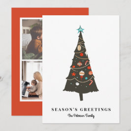 Cartão De Festividades Moderno da Árvore de Natal Ilustrada