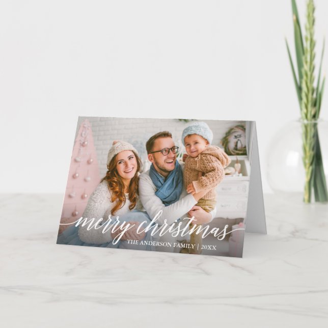 Cartão De Festividades Moderno Elegância - Família de Script de Caligrafi (Frente)