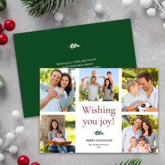 Cartão De Festividades Moderno Elegante 5 Colagem de Fotos Feliz Natal