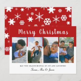 Cartão De Festividades Moderno Elegante Colagem de Fotos de Natal Feliz 