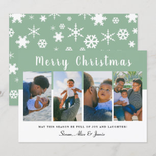 Cartão De Festividades Moderno Elegante Colagem de Fotos de Natal Feliz