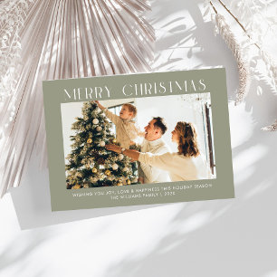 Cartão De Festividades Moderno Feliz Natal Trendy uma família de fotos