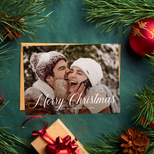 Cartão De Festividades Moderno Feliz Natal Trendy uma família de fotos