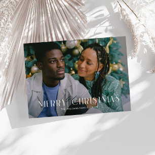 Cartão De Festividades Moderno Feliz Natal Trendy uma família de fotos