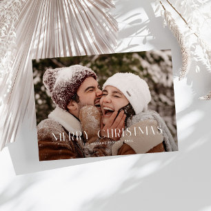 Cartão De Festividades Moderno Feliz Natal Trendy uma família de fotos