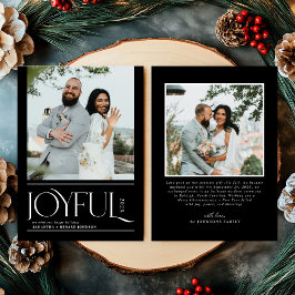 Cartão De Festividades Moderno Joyful Casou-se com o novo Feliz Natal